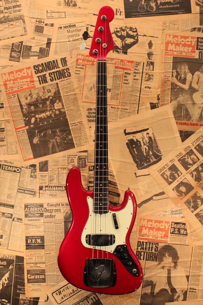 Fender 1963y[Jazz Bass[“Candy Apple Red”[Green Guard | GUITAR 